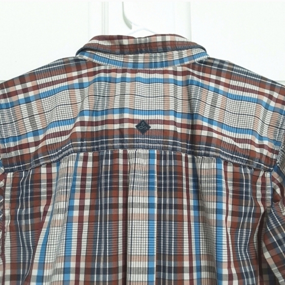 Prana Button Up Plaid Shirt Mens Medium - Picture 9 of 13